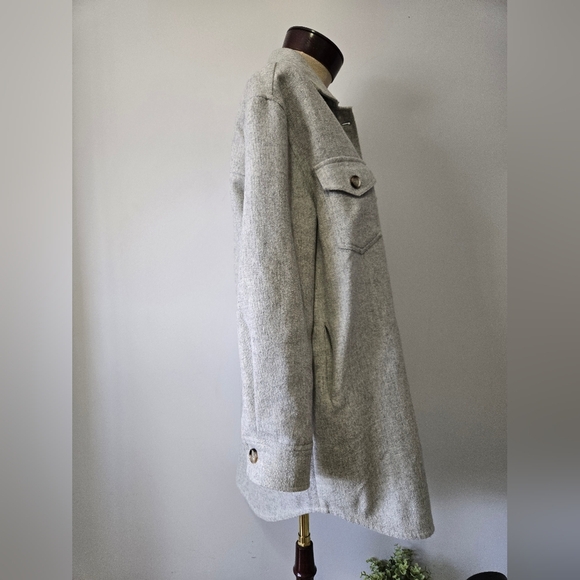 GENTLE FAWN Heather Grey "Kyleen" Wool Blend Sweater Jacket. Size Small - Picture 6 of 15